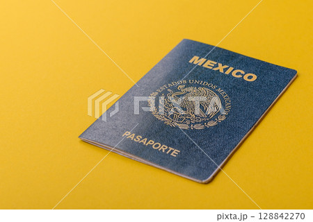 Mexican passport for travelling, flying and doing business. Mexico document, id Mexican passport for travelling, flying and doing business. Mexico document, id 128842270