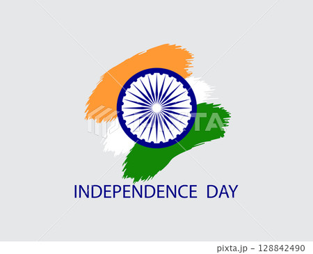 Indian Flag with Ashoka Chakra for Independence Day Celebration. Indian Flag with Ashoka Chakra for Independence Day Celebration. 128842490