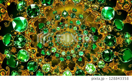 gorgeous complex spiral of diamonds and gemstones unwinding, top view gorgeous complex spiral of diamonds and gemstones unwinding, top view 128843358