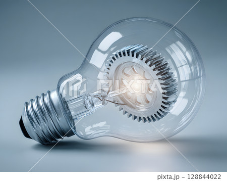 The light bulb as a concept of environmental protection and energy saving. Neural network AI generated art 128844022