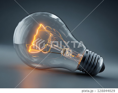 The light bulb as a concept of environmental protection and energy saving. Neural network AI generated art 128844029