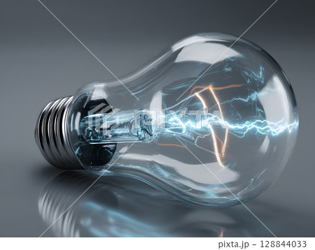 The light bulb as a concept of environmental protection and energy saving. Neural network AI generated art 128844033