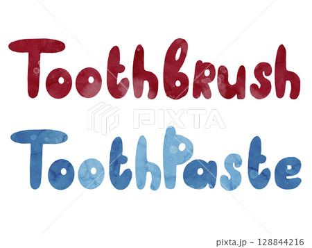 A Creative and Engaging Toothbrush and Toothpaste Typography Design Idea for Promotion 128844216