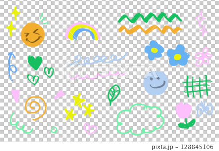 手繪粉彩塗鴉插畫集 128845106