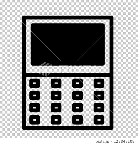 シンプルなパソコンのアイコン　イラスト　素材　黒 128845109