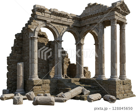ancient roman temple isolated, Remove Background 128845650