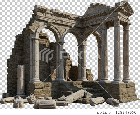 ancient roman temple isolated, Remove Background 128845650