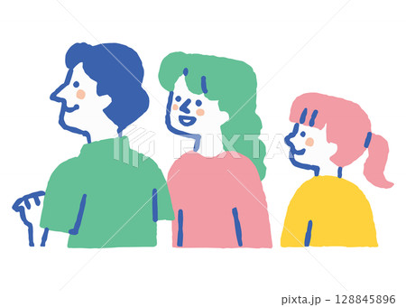 見学に夢中な家族のひととき_色 128845896