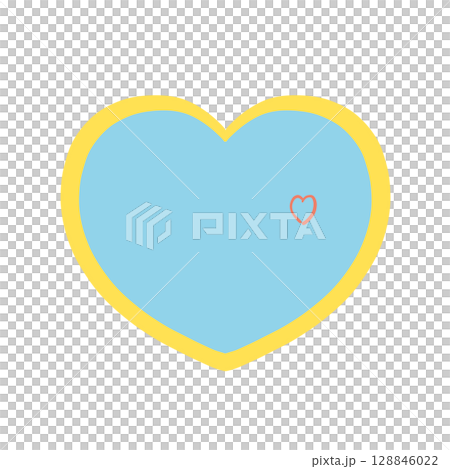 遊び心がいっぱい - ふんわりポップな手描きのハート 128846022