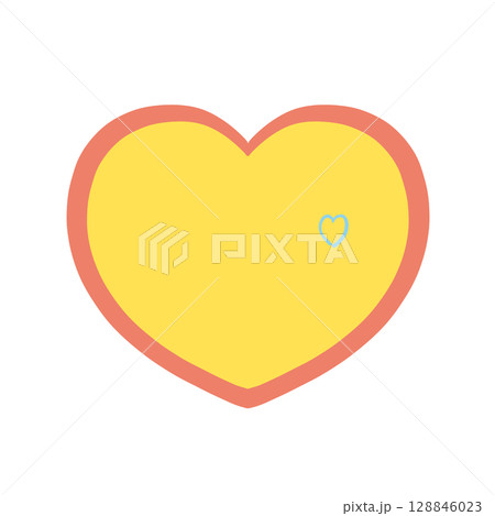 遊び心がいっぱい - ふんわりポップな手描きのハート 128846023