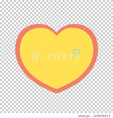 遊び心がいっぱい - ふんわりポップな手描きのハート 128846023