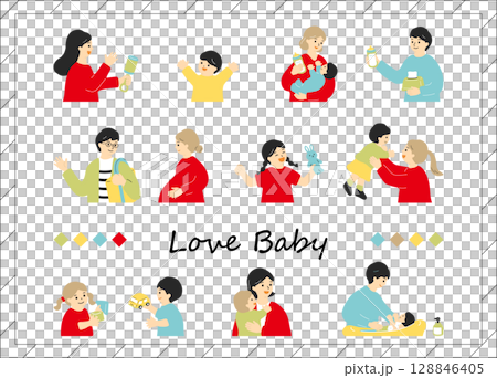 家族の育児 128846405