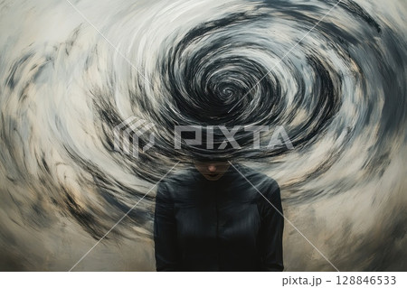 Abstract Spiraling Lines and Shapes Around Central Focus Abstract Spiraling Lines and Shapes Around Central Focus 128846533