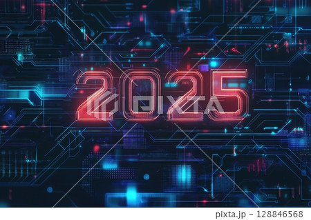 Futuristic Digital New Year Celebration 2025 Futuristic Digital New Year Celebration 2025 128846568