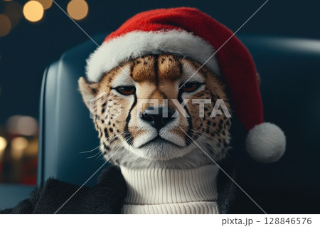 Stylish Cheetah in Festive Fashion Attire Stylish Cheetah in Festive Fashion Attire 128846576