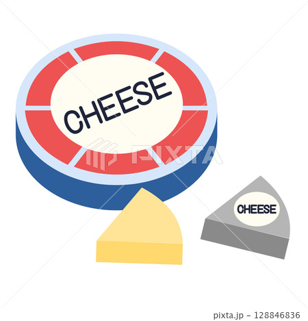 チーズの可愛いイラスト チーズの可愛いイラスト 128846836