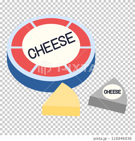 チーズの可愛いイラスト チーズの可愛いイラスト 128846836