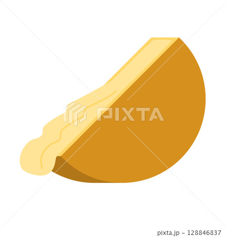 ラクレットチーズのシンプルなイラスト 128846837