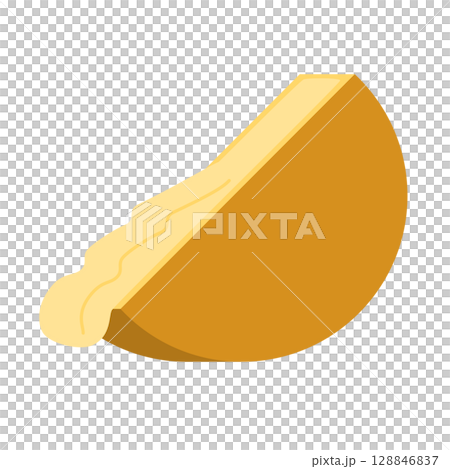 ラクレットチーズのシンプルなイラスト 128846837