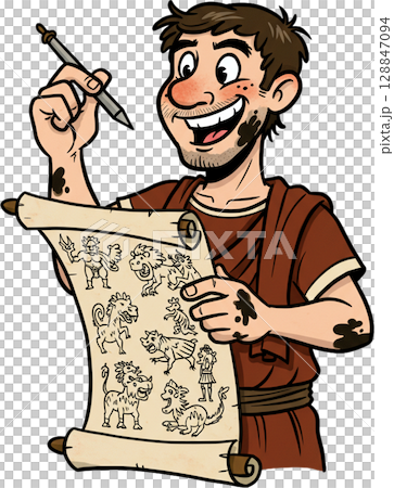 Ancient Map Illustrator 128847094
