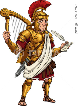 Roman Bard with Lyre 128847973