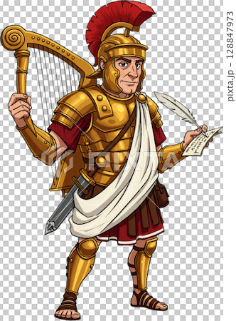 Roman Bard with Lyre 128847973