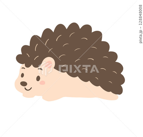 Whimsical illustration of a little hedgehog Whimsical illustration of a little hedgehog 128848008