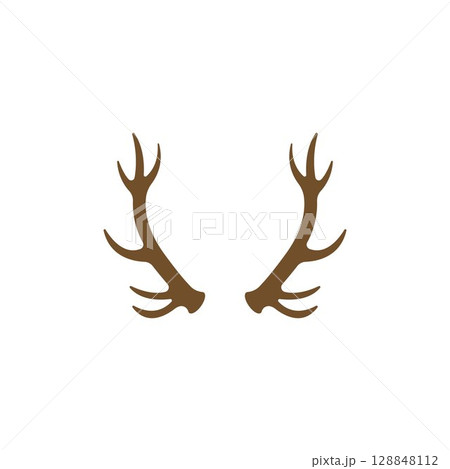 Deer Antlers Logo Template Illustration Design. Deer Antlers Logo Template Illustration Design. 128848112