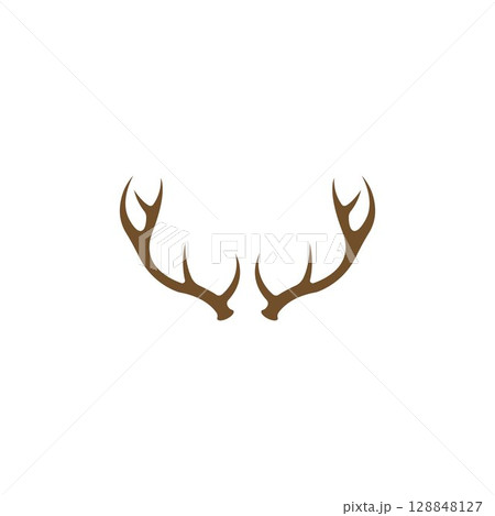 Deer Antlers Logo Template Illustration Design. Deer Antlers Logo Template Illustration Design. 128848127