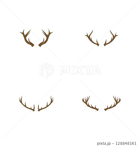 Deer Antlers Logo Template Illustration Design. Deer Antlers Logo Template Illustration Design. 128848161