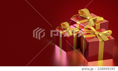 The Red Gift box for celebration or Holiday concept 3d Rendering. The Red Gift box for celebration or Holiday concept 3d Rendering. 128849195