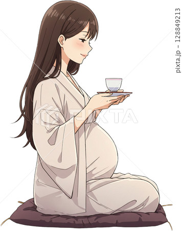 Tea Time for Expecting Mother 128849213