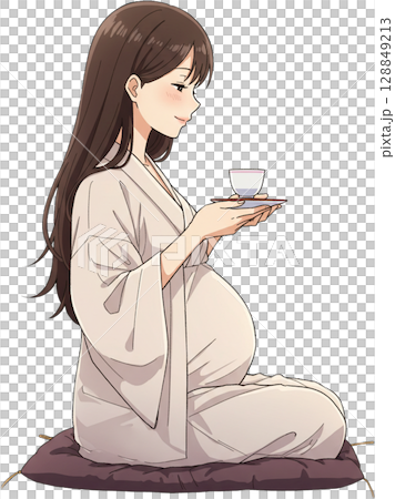Tea Time for Expecting Mother 128849213