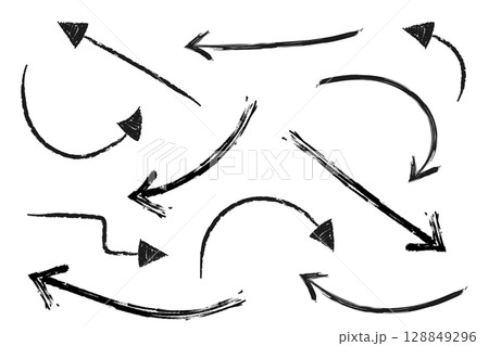 いろいろな手描きの矢印のイラストセット 128849296