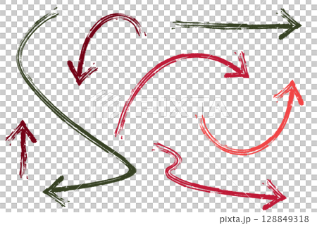 一組各種手繪箭頭插圖 一組各種手繪箭頭插圖 128849318