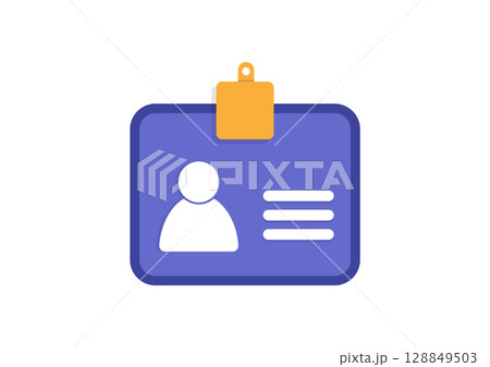 Flat Profile Identification Card Vector 128849503