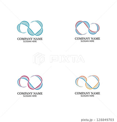 Infinity DNA Logo Icon Vector 128849703