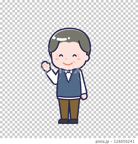 Senior in casual clothes / diagonal / male 17 Senior in casual clothes / diagonal / male 17 128850241