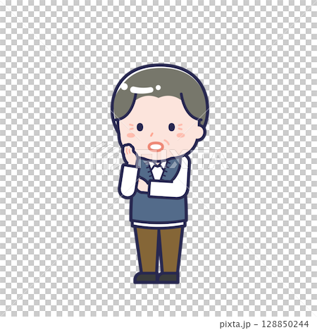 Senior in casual clothes / diagonal / male 20 128850244