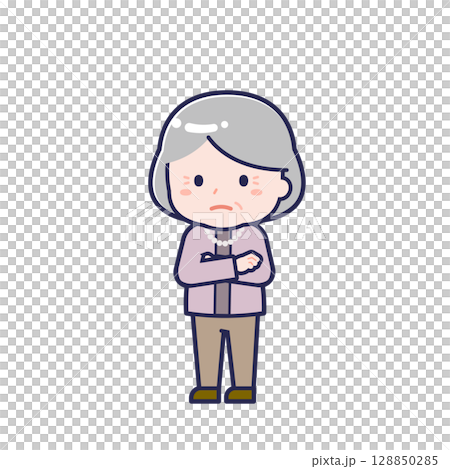 Senior in plain clothes / diagonal / female 30 128850285