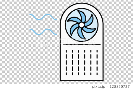 簡易線條畫插圖,方便的風扇,夏季插圖,黑白 簡易線條畫插圖,方便的風扇,夏季插圖,黑白 128850727