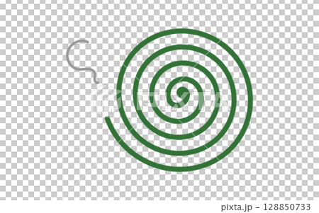 Simple line drawing illustration of a mosquito coil, summer illustration 128850733