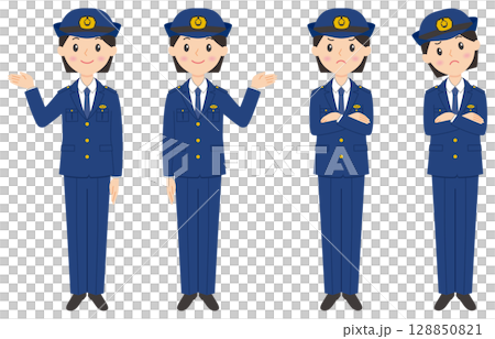 Police officer female whole body part 2 128850821