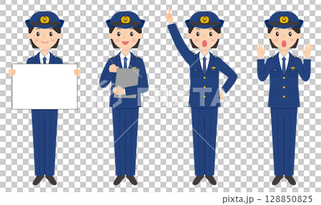 Police officer female whole body part 4 128850825