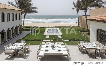 Oceanfront Estate with Formal Outdoor Dining and Pool 128850964
