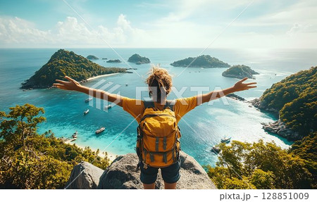 A Traveler's Joyful Panorama of Tropical Islands 128851009