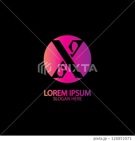 X Letter Logo Template vector icon 128851071