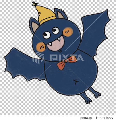 空飛ぶコウモリのキャラクター 128851095
