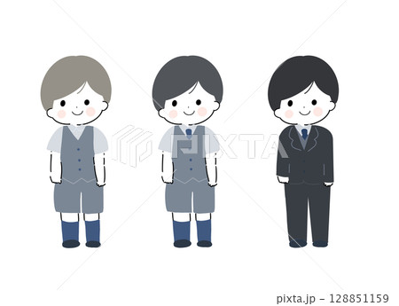 礼服を着た男の子のイラスト素材 礼服を着た男の子のイラスト素材 128851159