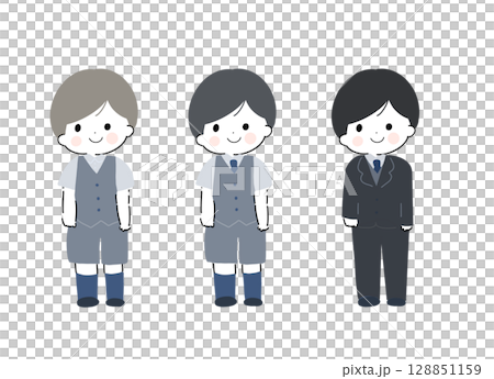 礼服を着た男の子のイラスト素材 礼服を着た男の子のイラスト素材 128851159